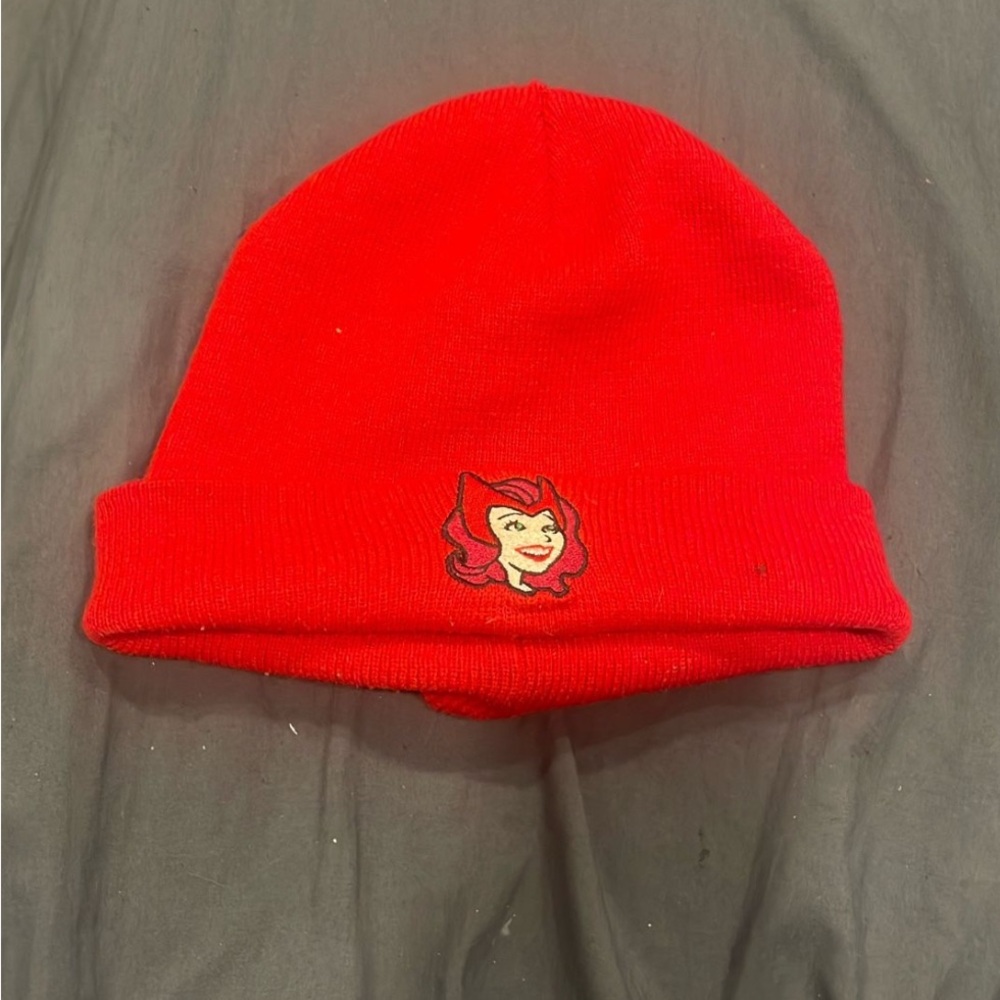 Red Beanie with Embroidered Logo